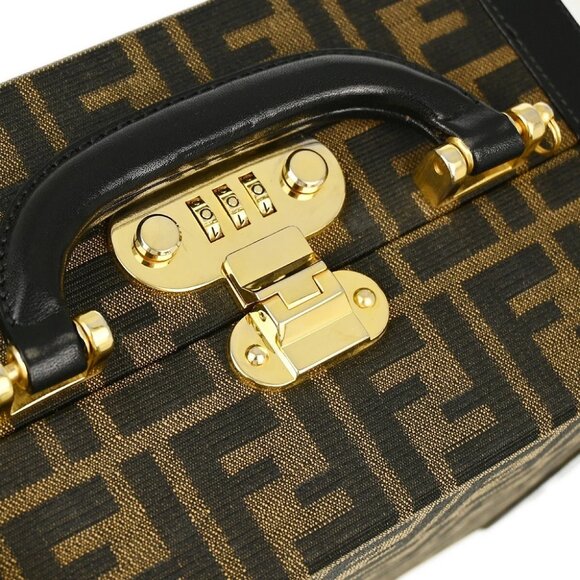 Fendi Brown Black Zucca Makeup Box XX91606 - Picture 3 of 10